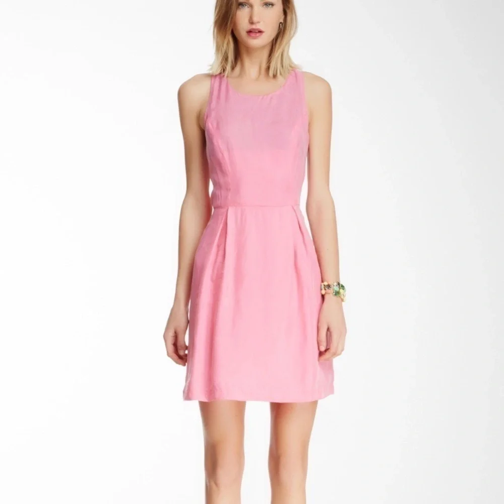 Line & Dot Racerback Fit & Flare Pink Dress M NWT
